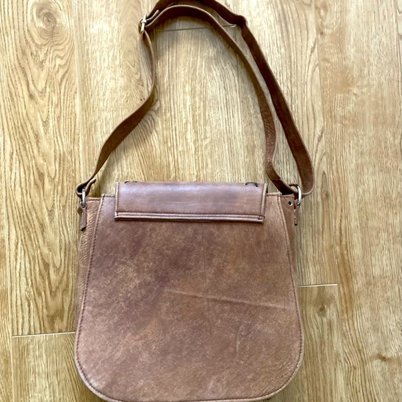 AIDA Large Rawhide Saddle Bag w Decorative Braid & Tassel,Full-grain Leather Bag - Picture 2 of 9